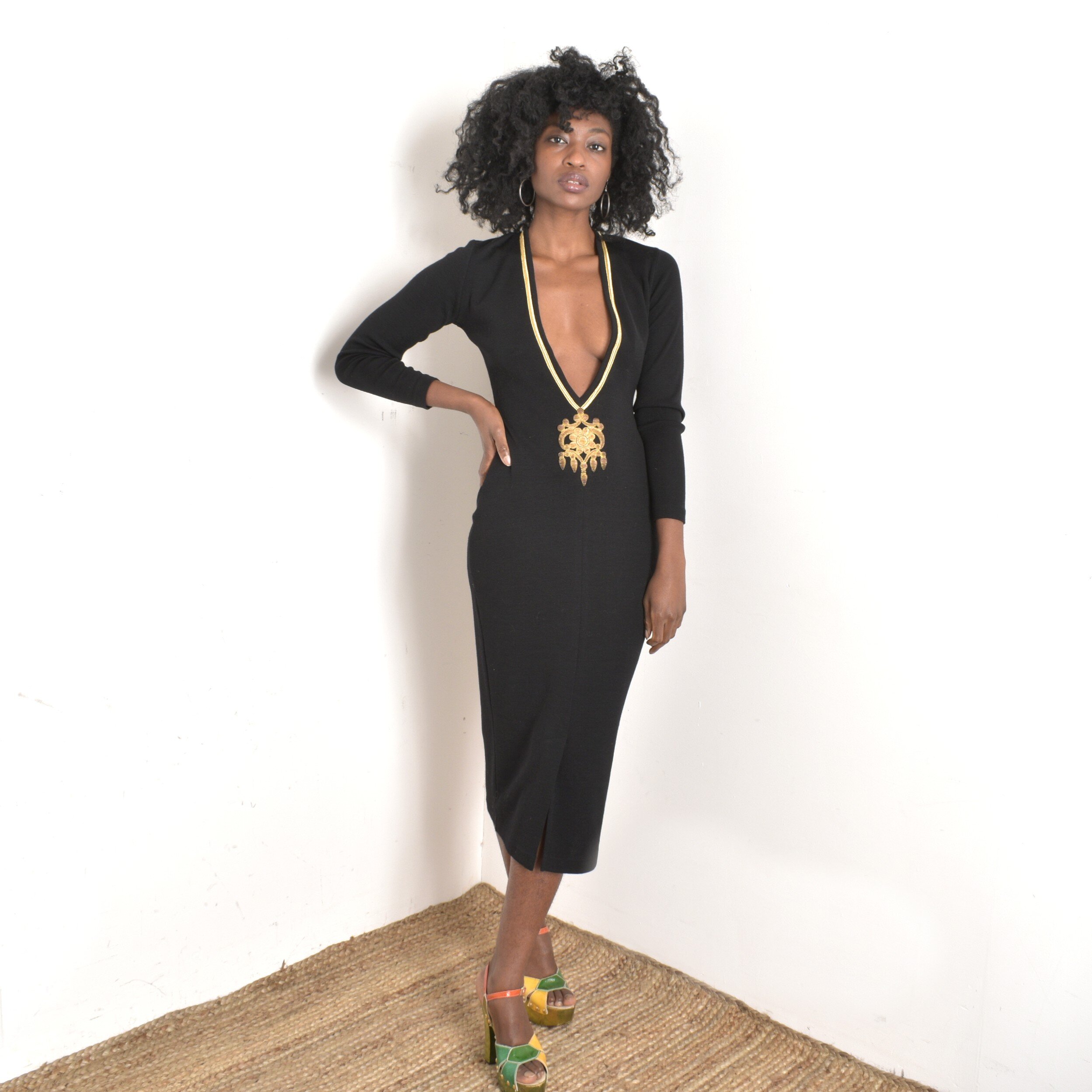 1980s Andrea Jovine Backless Knit Dress-M/L — La Poubelle Vintage